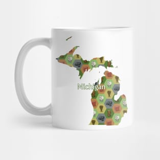 Michigan State Map Board Games Mug